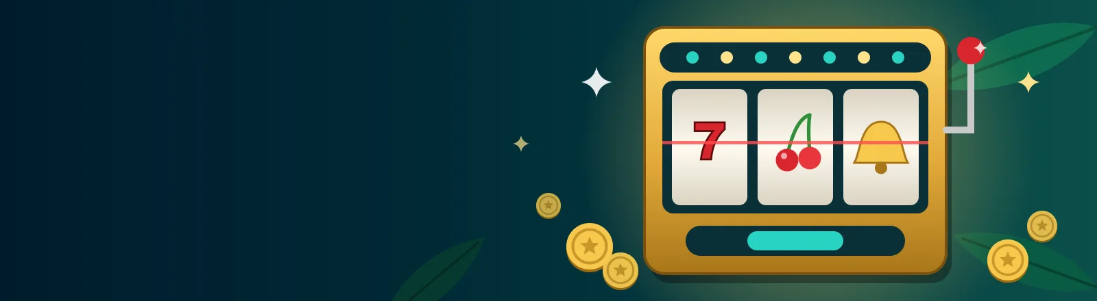 Elite Slots – sloturi online în lei Elite Slots – banner cu un slot cu trei role, monede și jackpoturi